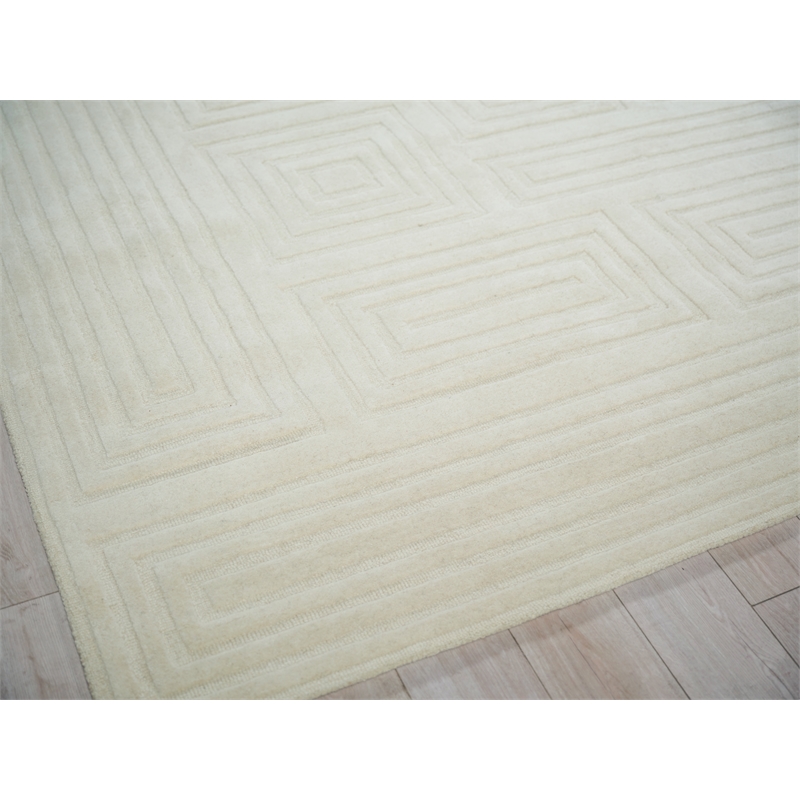 Teton Hand-Tufted New Zealand Wool Beige/Ivory 10'x14' Area Rug