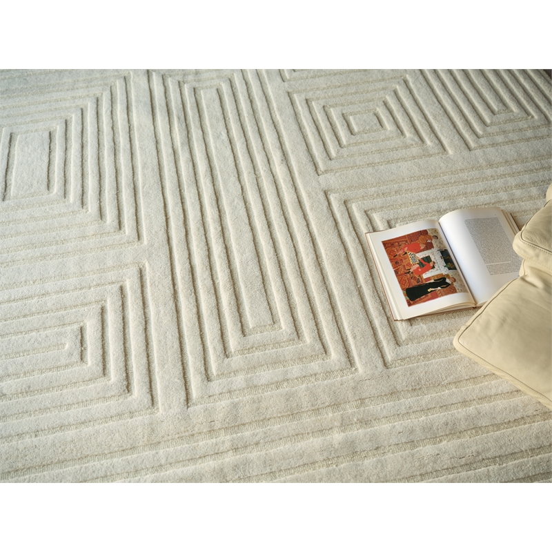 Teton Hand-Tufted New Zealand Wool Beige/Ivory 10'x14' Area Rug