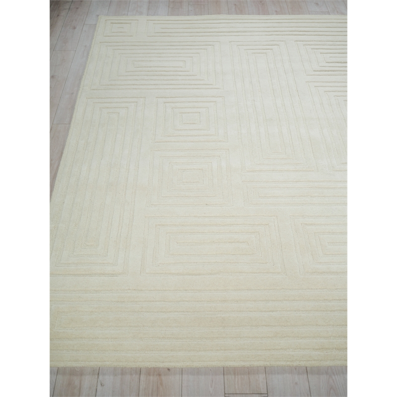 Teton Hand-Tufted New Zealand Wool Beige/Ivory 6'x9' Area Rug