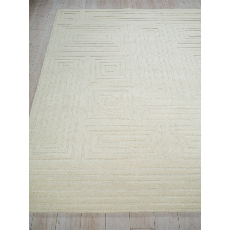 Teton Hand-Tufted New Zealand Wool Beige/Ivory 8'x10' Area Rug