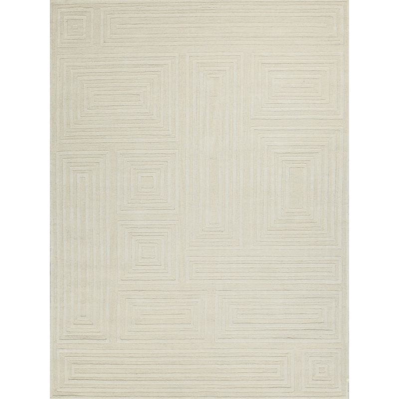 Teton Hand-Tufted New Zealand Wool Beige/Ivory 8'x10' Area Rug