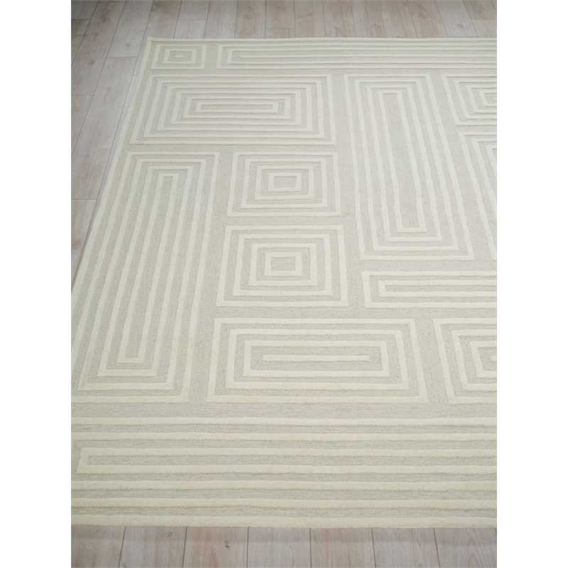 Teton Hand-Tufted New Zealand Wool Silver/Ivory 14'x18' Area Rug