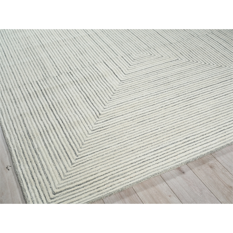 Teton Hand-Tufted New Zealand Wool Gray/Ivory 9'x12' Area Rug