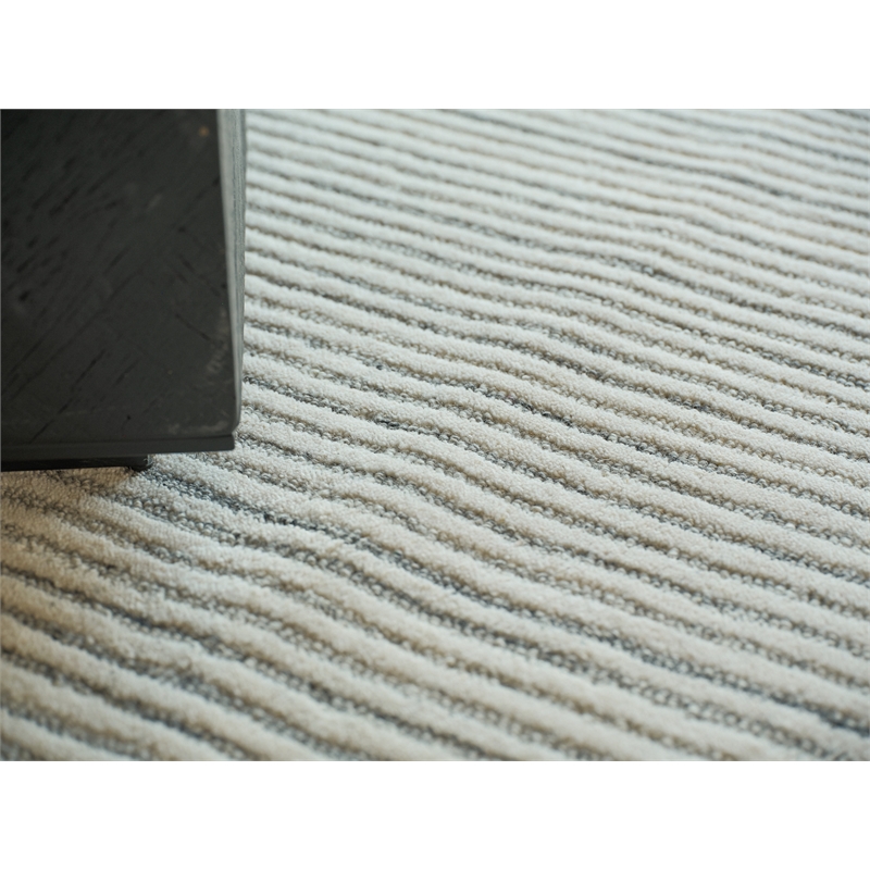 Teton Hand-Tufted New Zealand Wool Gray/Ivory 9'x12' Area Rug