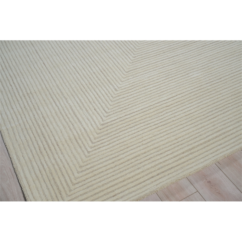 Teton Hand-Tufted New Zealand Wool Beige/Ivory 6'x9' Area Rug