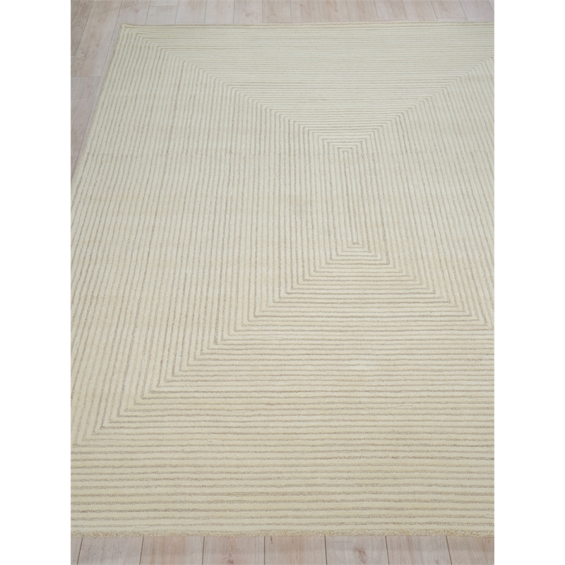 Teton Hand-Tufted New Zealand Wool Beige/Ivory 6'x9' Area Rug
