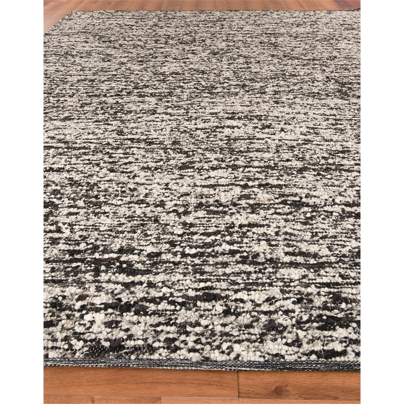 Tocayo Flatweave New Zealand Wool Black 2'x3' Area Rug
