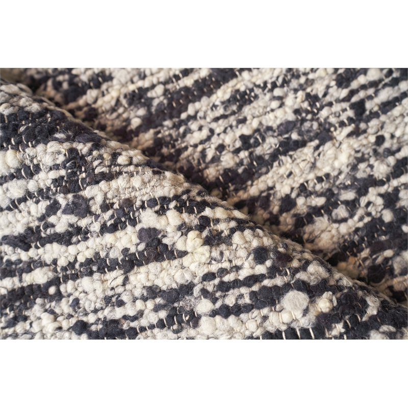 Tocayo Flatweave New Zealand Wool Black 2'x3' Area Rug