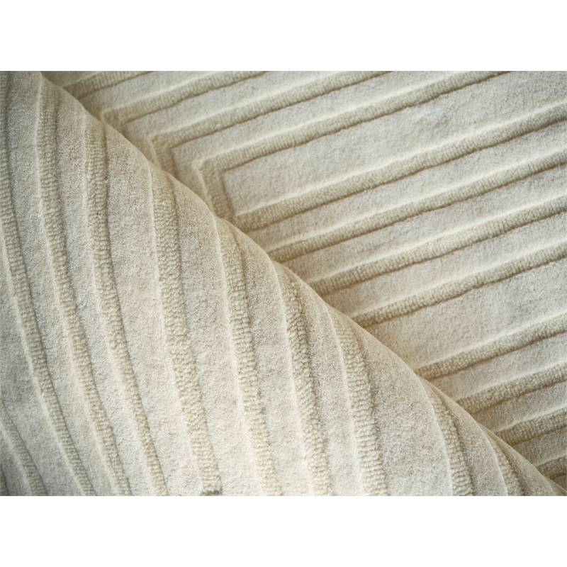 Teton Hand-Tufted New Zealand Wool Beige/Ivory 9'x12' Area Rug