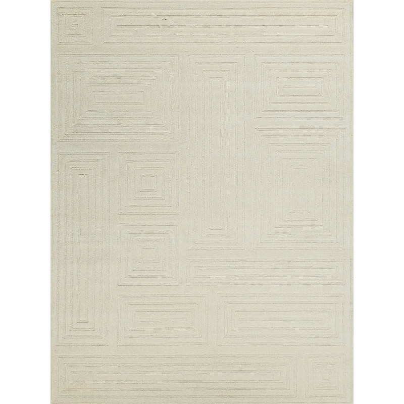 Teton Hand-Tufted New Zealand Wool Beige/Ivory 9'x12' Area Rug