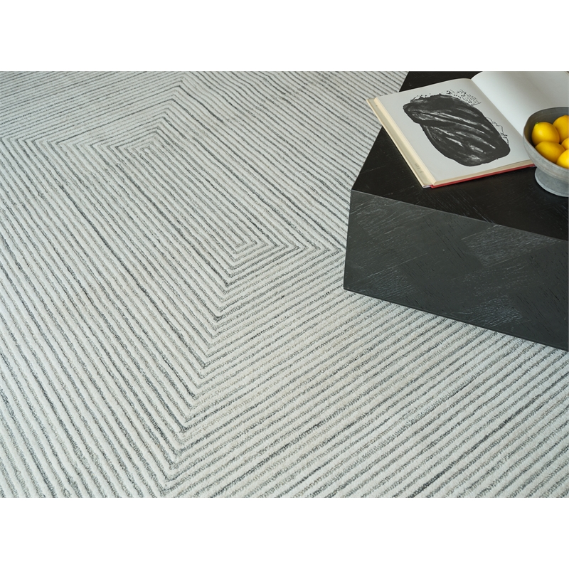 Teton Hand-Tufted New Zealand Wool Gray/Ivory 10'x14' Area Rug