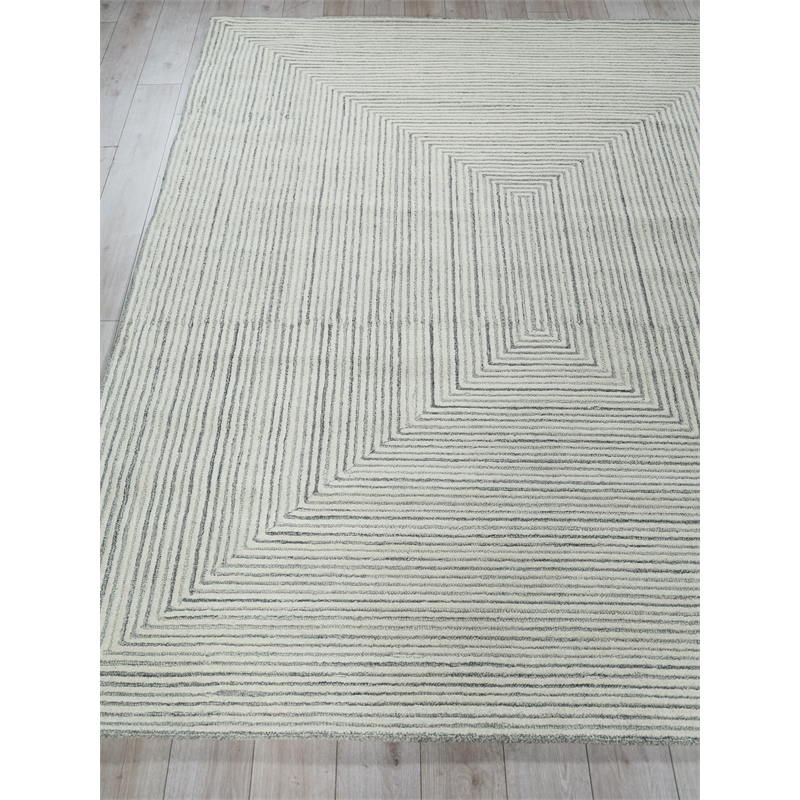 Teton Hand-Tufted New Zealand Wool Gray/Ivory 6'x9' Area Rug