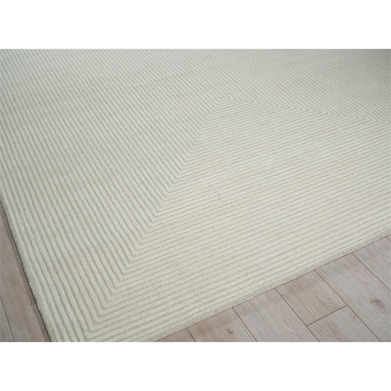 Teton Hand-Tufted New Zealand Wool Silver/Ivory 14'x18' Area Rug