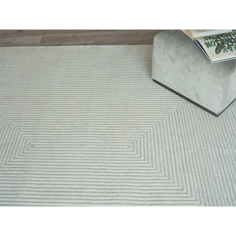 Teton Hand-Tufted New Zealand Wool Silver/Ivory 14'x18' Area Rug