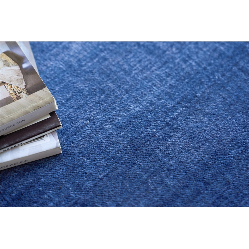 The Blues Handloomed Bamboo Silk Navy 9'x12' Area Rug