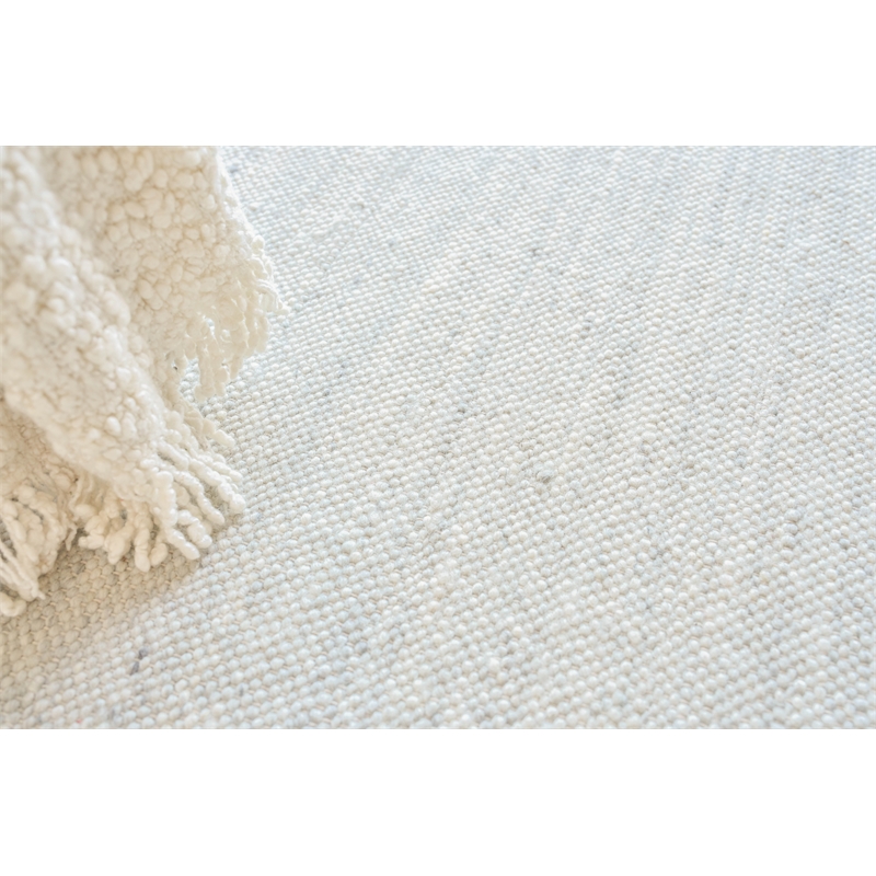 Tocayo Flatweave New Zealand Wool Ivory/Light Blue 9'x12' Area Rug