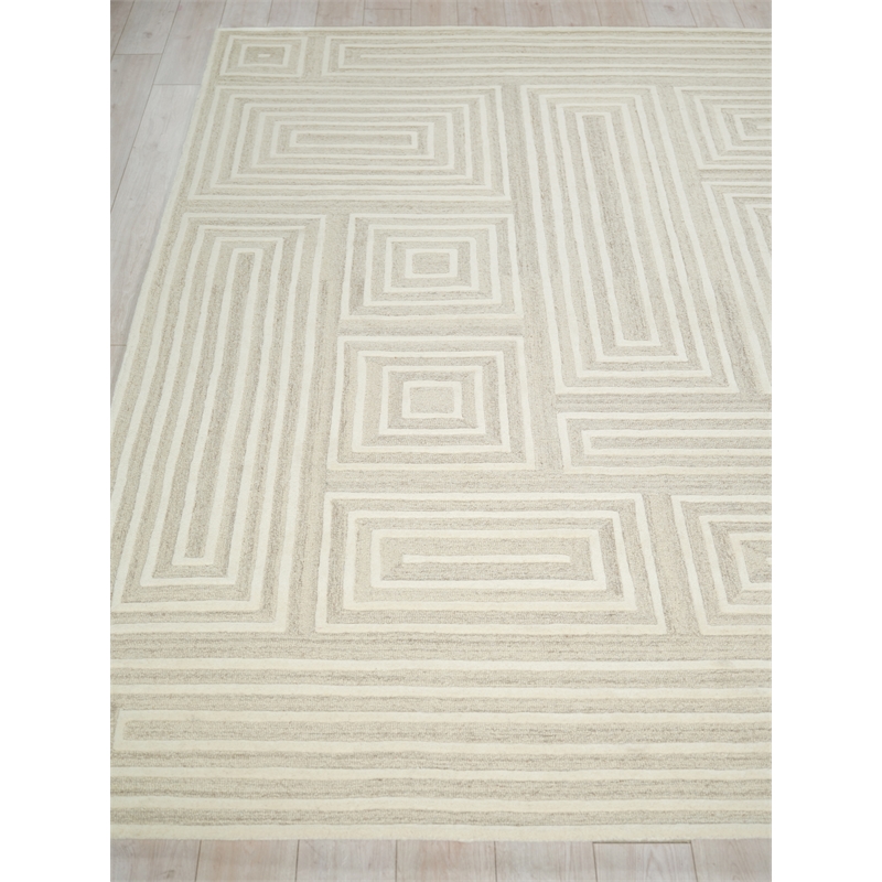Teton Hand-Tufted New Zealand Wool Cream/Ivory 8'x10' Area Rug