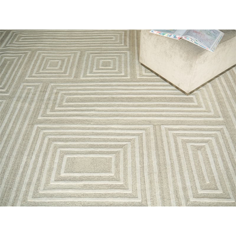Teton Hand-Tufted New Zealand Wool Cream/Ivory 8'x10' Area Rug