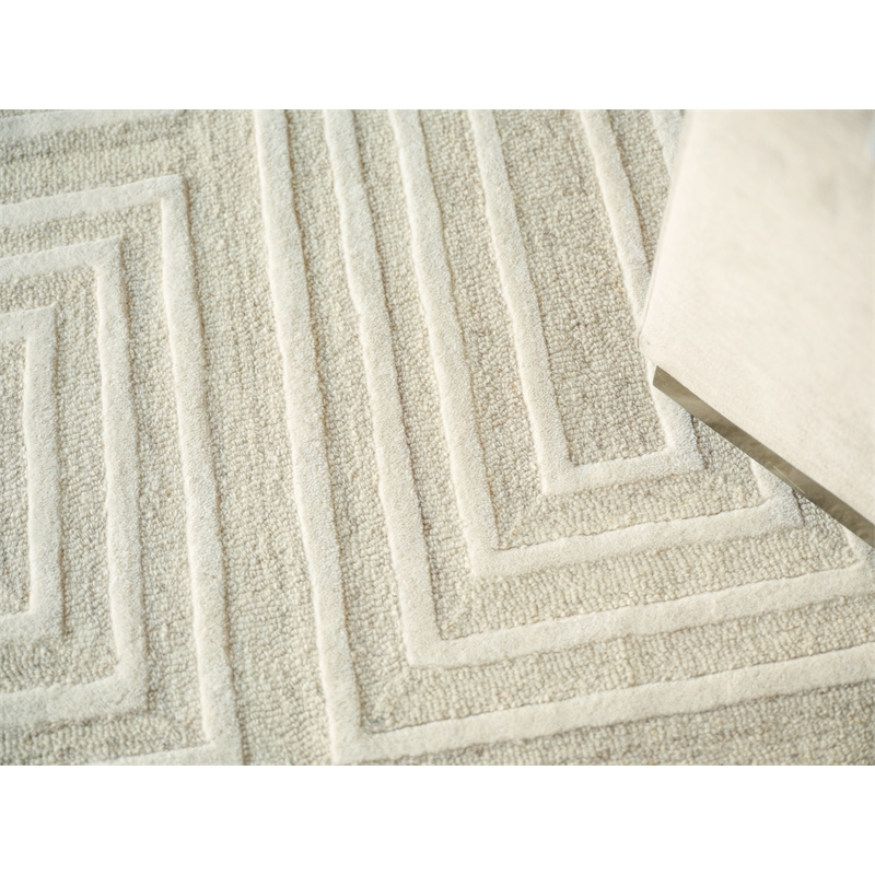 Teton Hand-Tufted New Zealand Wool Cream/Ivory 9'x12' Area Rug