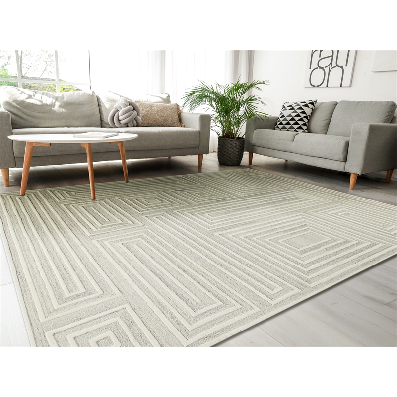 Teton Hand-Tufted New Zealand Wool Cream/Ivory 9'x12' Area Rug