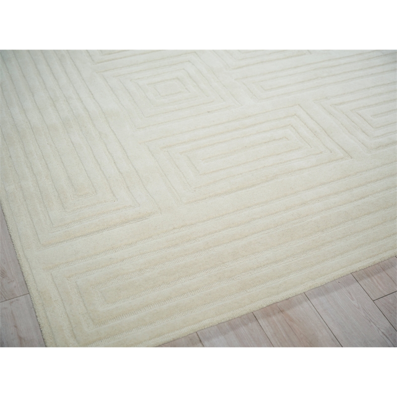 Teton Hand-Tufted New Zealand Wool Beige/Ivory 4'x6' Area Rug