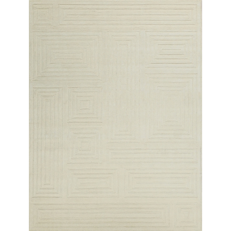 Teton Hand-Tufted New Zealand Wool Beige/Ivory 6'x9' Area Rug