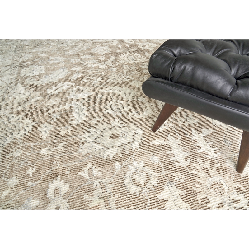 Tuscany Handloomed Wool/Bamboo Silk Brown 14'x18' Area Rug