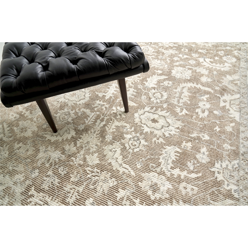 Tuscany Handloomed Wool/Bamboo Silk Brown 14'x18' Area Rug