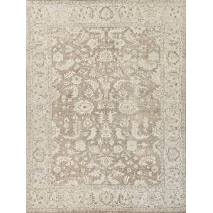 Tuscany Handloomed Wool/Bamboo Silk Brown 6'x9' Area Rug