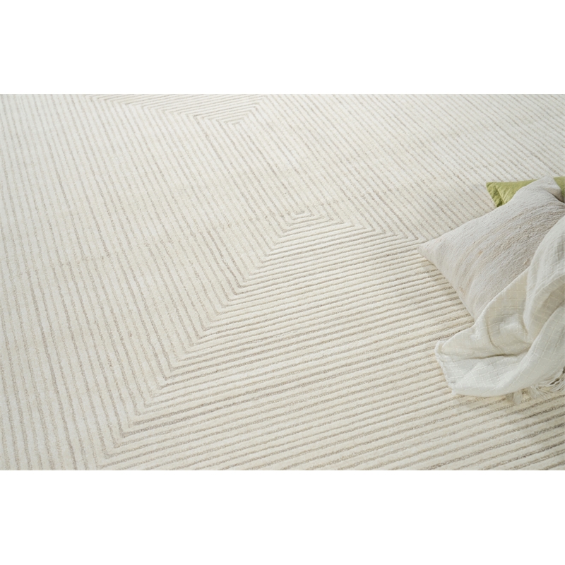 Teton Hand-Tufted New Zealand Wool Beige/Ivory 9'x12' Area Rug