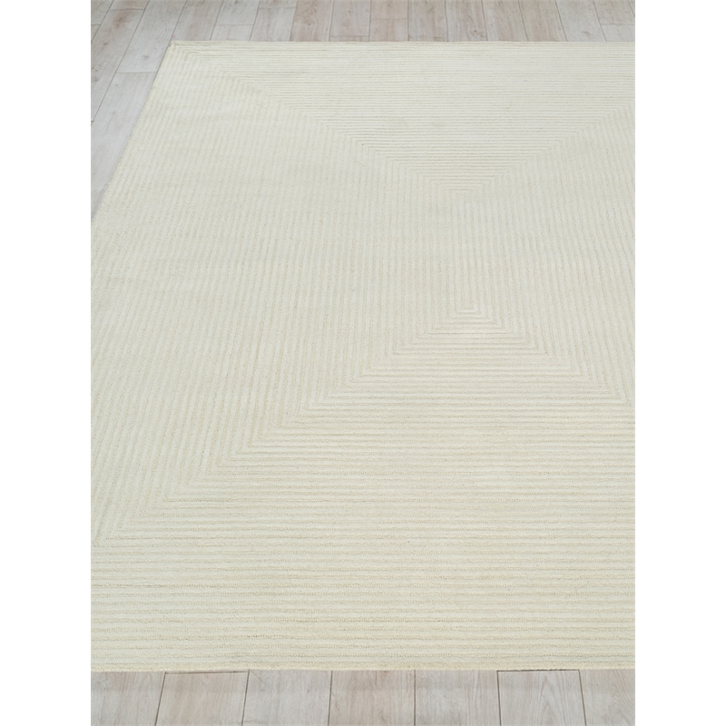Teton Hand-Tufted New Zealand Wool Ivory 6'x9' Area Rug