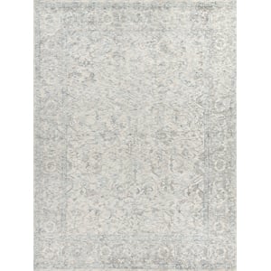 Tuscany Handloomed Wool/Bamboo Silk Beige/Blue 6'x9' Area Rug