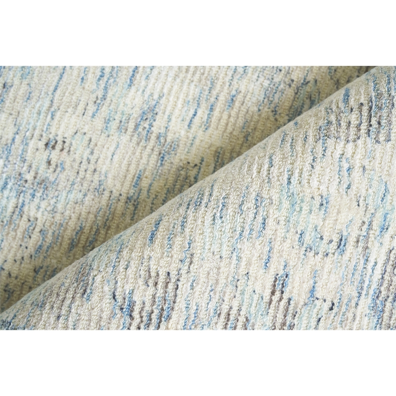 Tuscany Handloomed Wool/Bamboo Silk Beige/Blue 12'x15' Area Rug
