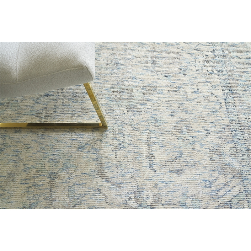 Tuscany Handloomed Wool/Bamboo Silk Beige/Blue 12'x15' Area Rug