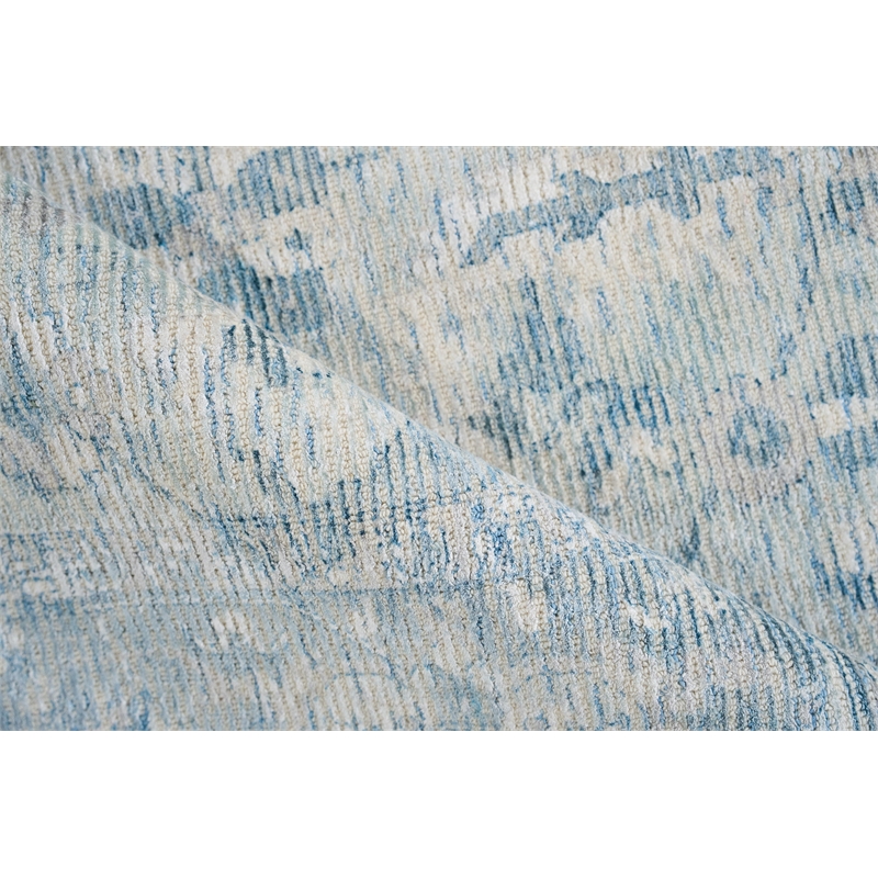 Tuscany Handloomed Wool/Bamboo Silk Ivory/Blue 12'x15' Area Rug