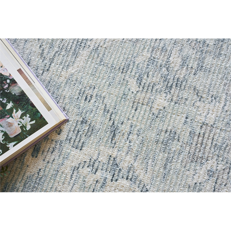 Tuscany Handloomed Wool/Bamboo Silk Ivory/Blue 12'x15' Area Rug