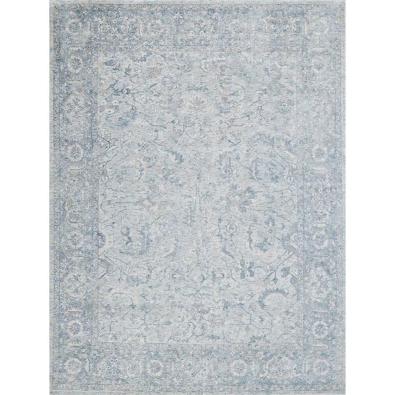Tuscany Handloomed Wool/Bamboo Silk Ivory/Blue 12'x15' Area Rug