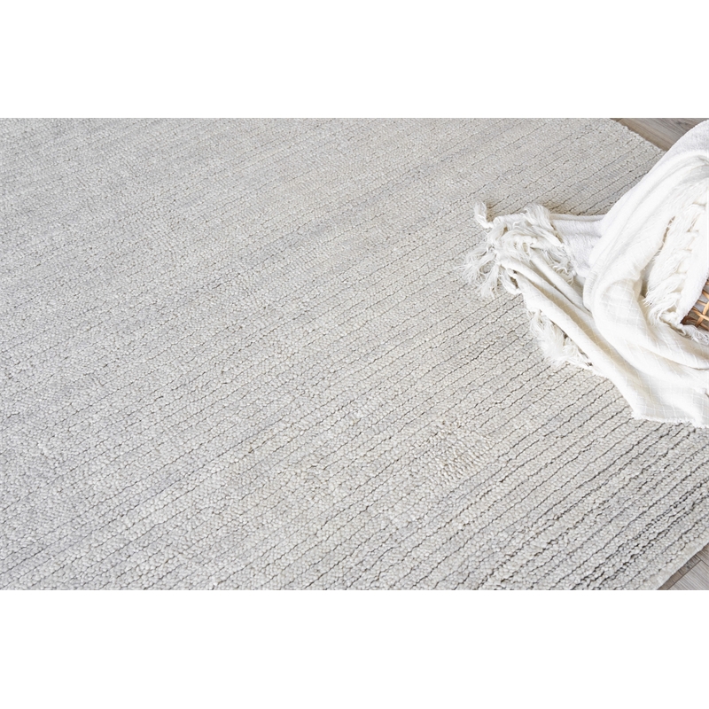 Urth Handloomed New Zealand Wool Silver 14'x18' Area Rug
