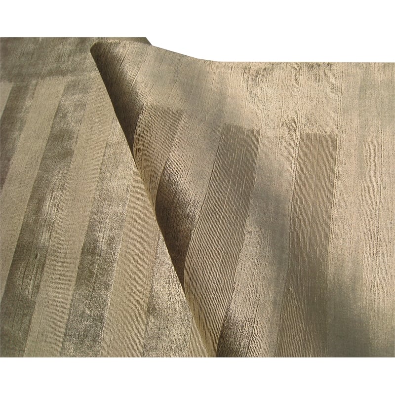 Wide Stripe Handloomed Viscose Dark Beige 14'6