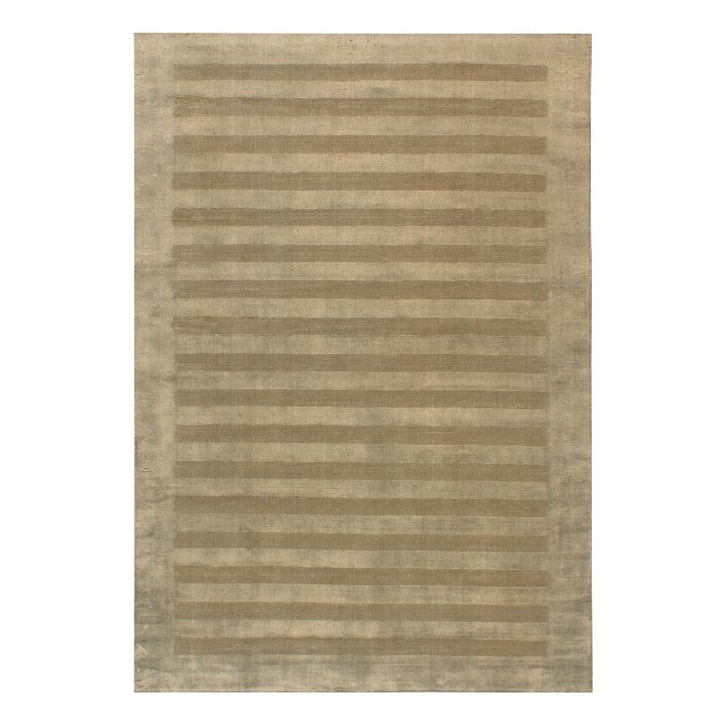 Wide Stripe Handloomed Viscose Dark Beige 14'6