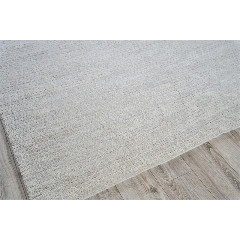 Urth Handloomed New Zealand Wool Silver 2'x3' Area Rug
