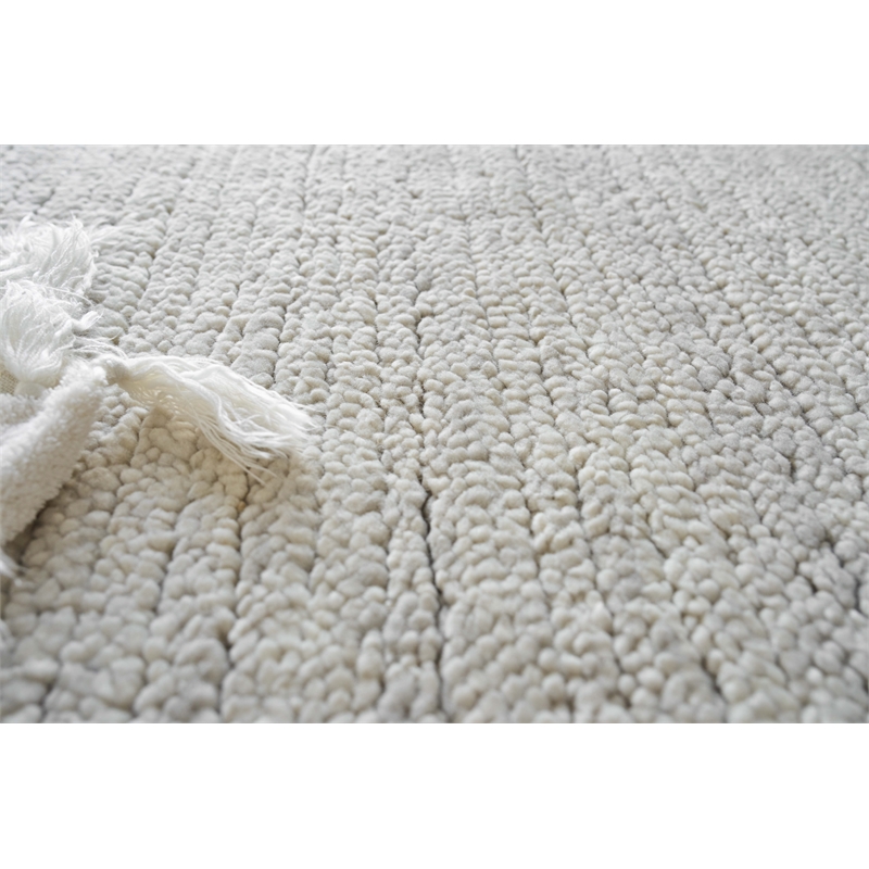 Urth Handloomed New Zealand Wool Silver 9'x12' Area Rug