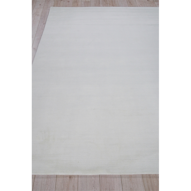 Velutto Modern Handloomed Silky Nylon White 8'x10' Area Rug