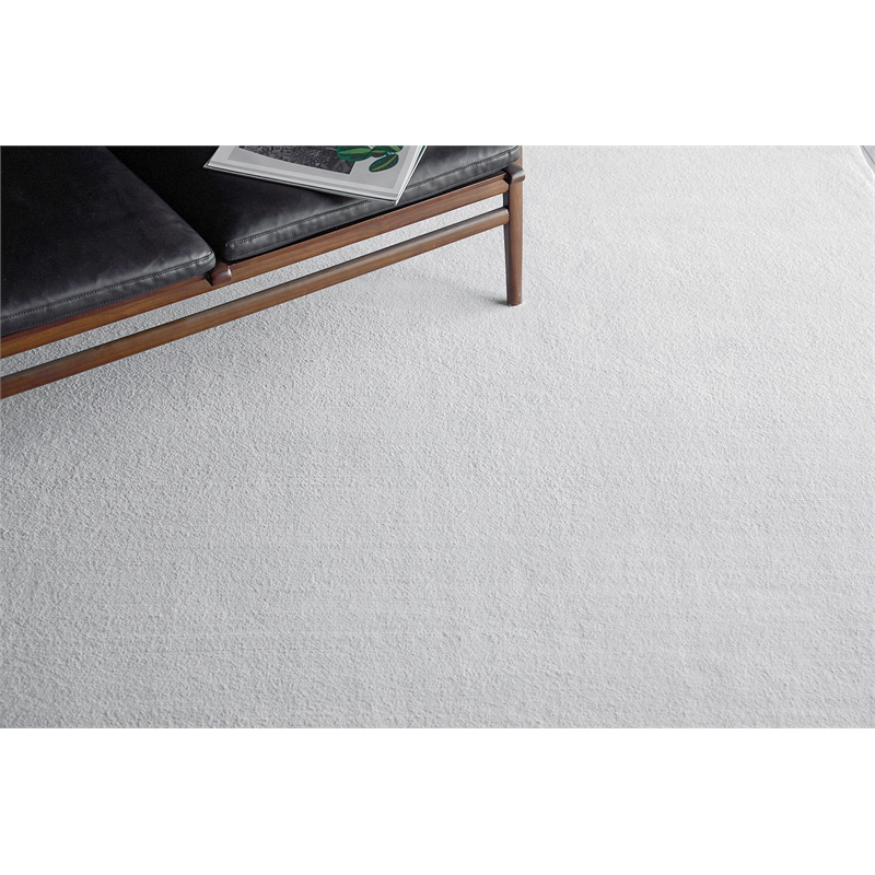 Velutto Modern Handloomed Silky Nylon White 8'x10' Area Rug
