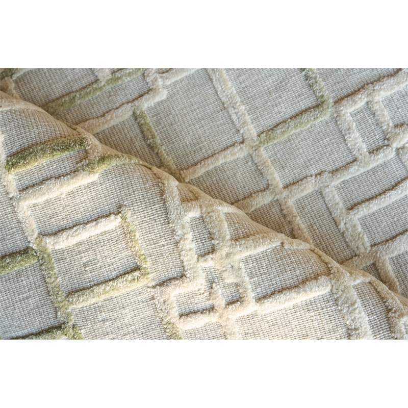 Vista Handloomed Wool/Bamboo Silk Green 12'x15' Area Rug