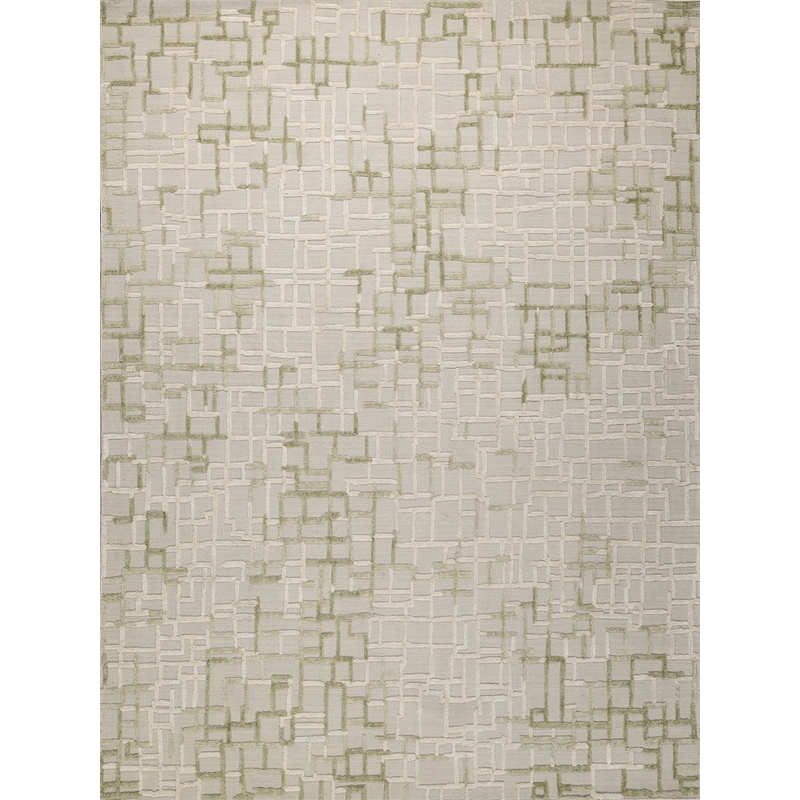 Vista Handloomed Wool/Bamboo Silk Green 12'x15' Area Rug