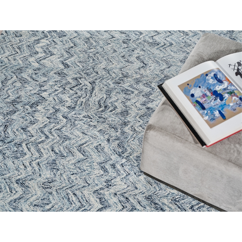 Veneta Hand-Tufted New Zealand Wool Blue 2'x3' Area Rug