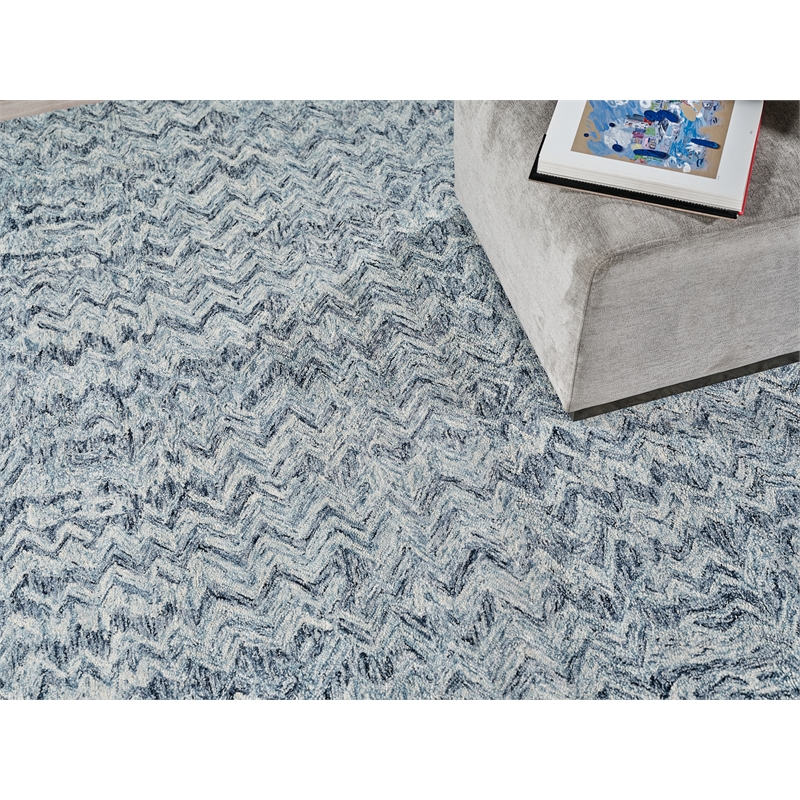 Veneta Hand-Tufted New Zealand Wool Blue 2'x3' Area Rug