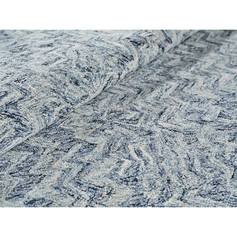 Veneta Hand-Tufted New Zealand Wool Blue 4'x10' Area Rug