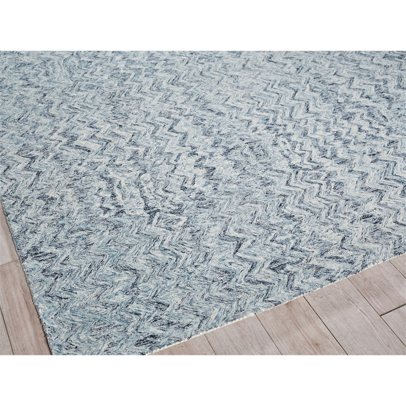 Veneta Hand-Tufted New Zealand Wool Blue 4'x6' Area Rug